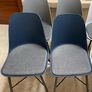 4 x Beautiful Solid Grey & Navy Kitchen Dining Chairs - Can Deliver Image 2