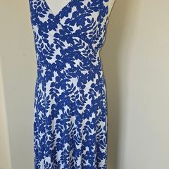 Boden blue and white sleeveless summer dress size 14 price includes postage