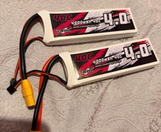 2x lipo battery 2s 4000 mah