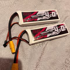 2x lipo battery 2s 4000 mah