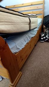 Solid Oak Double Bed with Mattress, mattress is worth three hundred and fifty euros
