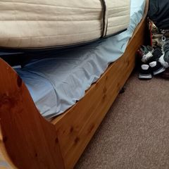 Solid Oak Double Bed with Mattress, mattress is worth three hundred and fifty euros