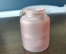 Pink Frosted Glass Tea light holder