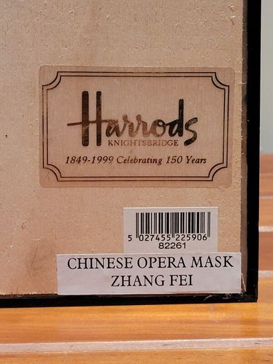 "Harrods" Chinese Opera Mask Zhang Fei