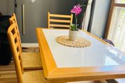 Stylish solid oak dining table set