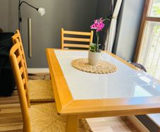 Stylish solid oak dining table set