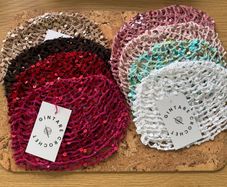 Beautiful crochet sequin bonnet