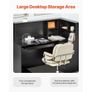 Reception Desk, 55.12 x 31.50 x 47.24 in L-Shaped Front Counter Table, Office Reception Counter with Drawer Keyboard Tray and Storage Cabinet Image 6
