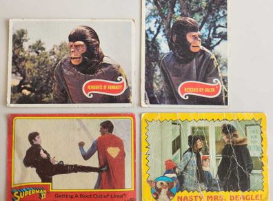 Planet of the Apes, Superman, Gremlins cards