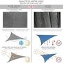 NEW SALE | Sun Shade Sail Triangle 3.6x3.6x3.6m with Fixing Kit, HDPE, UV-Protection Breathable Awning Canopy for Garden Outdoor Patio, Grey Image 4