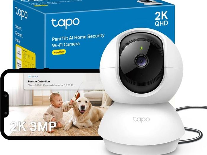 C210 2K 3MP Pan/Tilt Indoor Camera House Security Camera, WiFi Camera, No Monthly Fee, AI Detection, Dog Puppy Camera, Baby Camera Monitor, 360 View, Night Vision, Works with Alexa & Google