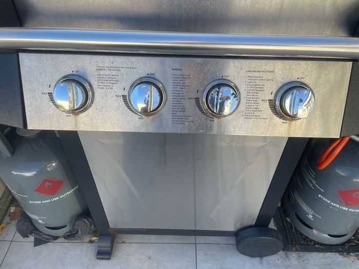 Master Cook 4-Burner Gas BBQ + Side Burner & Outdoor Cover