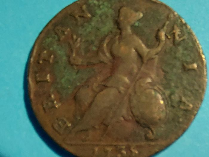 England George II  1735 Half Penny  V.Fine condition