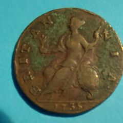 England George II  1735 Half Penny  V.Fine condition
