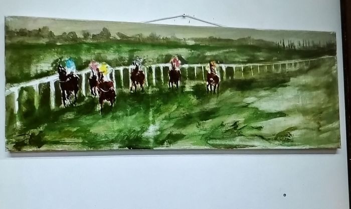 Horseracing oil on canvas