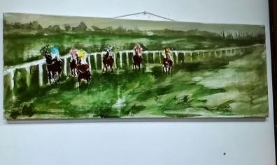 Horseracing oil on canvas