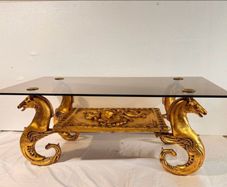 French Neoclassical Coffee Table Base  Missing Glass Top