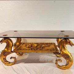 French Neoclassical Coffee Table Base  Missing Glass Top