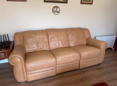 real leather 3+1 seater