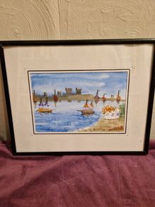Small signed Watercolour painting framed