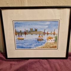 Small signed Watercolour painting framed