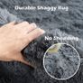 MULTIPLE SIZES AVAILABLE Grey Living Room Rug 120X180CM Anti Slip Rug Fluffy Rugs Shaggy Area Rugs Velvet Thick Rug Plush Floor Mat for Bedroom Decor Image 2