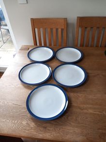 Denby Imperial Blue Dinner Plates x 5