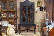19th Century Anglo-Indian Bombay Blackwood Corner Display Cabinet