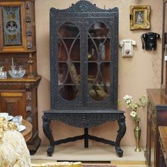 19th Century Anglo-Indian Bombay Blackwood Corner Display Cabinet