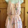 Ladies Peach Floral maxi dress W/ side slits size M 12 includes postage Image 2