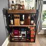 Industrial Drinks Trolley / Bar Cabinet with Removable Serving Tray & LED Lights Image 3