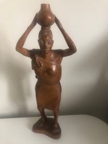 wood carving of a woman