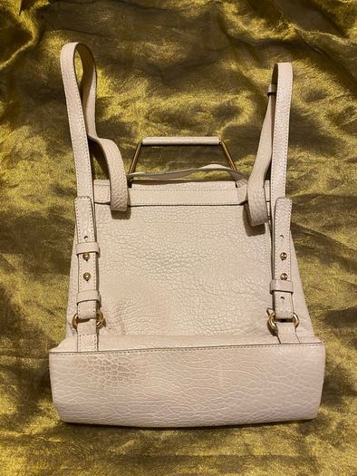 Thacker New York Cream Leather Backpack/crossbody Bag