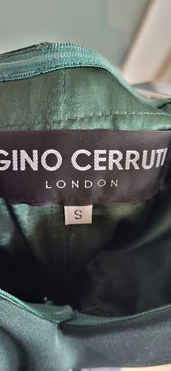 GINO CERRUTI Puro Strapless Dress with pockets in Hunter Green Sz S (Fit 8-10UK)  - Rrp 420 (New)