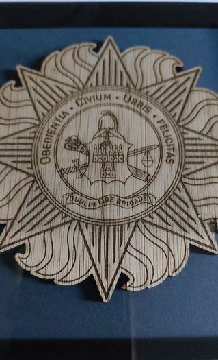 Dublin Fire Brigade Laser Engraved Badge Frame