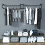 BRAND NEW Clothes Rack Wall Mounted Hanging Bar Garment Rack Rail Detachable Image 2