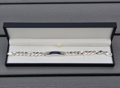 Brand New Heavy 925 Sterling Silver Gents Identity Bracelet