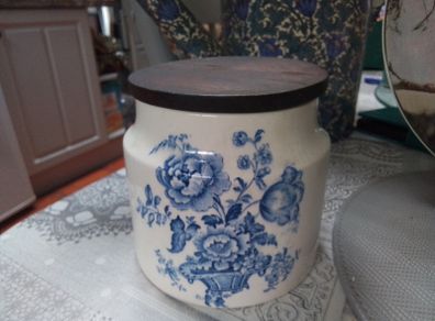 Crown Fielding Canister Blue/White Mid/Century