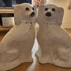 2 Large Staffordshire Style Spaniel Dog Ornaments