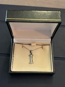 Brand New Sterling Silver Necklace With Initial / Letter I Pendant