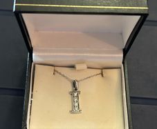 Brand New Sterling Silver Necklace With Initial / Letter I Pendant
