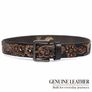 Unisex Genuine Leather Tooled Belt Vintage Floral Western Leather Belt Image 8
