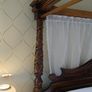 Four poster carved Indonesian bed super king incl bedside tables and dresser Image 4