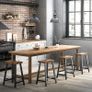 Set of 2 Bar Stools with Curved Seat Kitchen Dining Room Study Industrial Design 46.2 x 33 x 60 cm Vintage Brown/Black Image 4