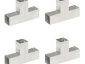 Post Connectors 4 pcs T Shape Galvanised Metal 71x71 mm