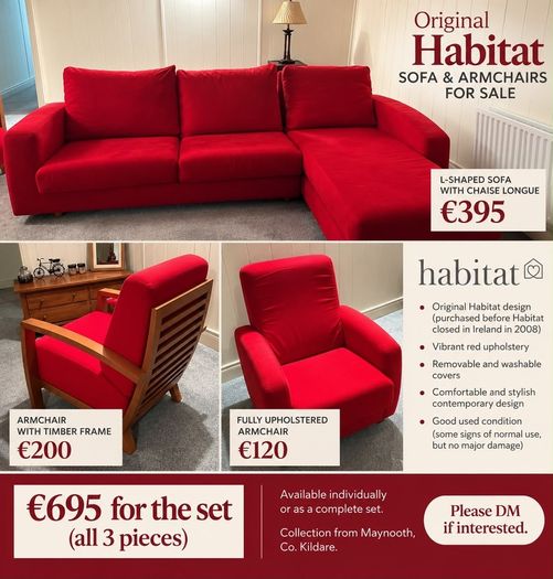 L Shaped sofa and armchairs
