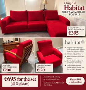 L Shaped sofa and armchairs