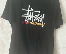 Stussy Black Logo T Shirt Size L