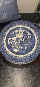 Vintage Churchill Blue Willow Dinner Plate English China Oriental Decor