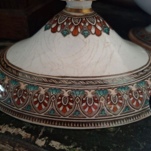 Rare 1860s Victorian Ironstone Sauce Tureen & Lid